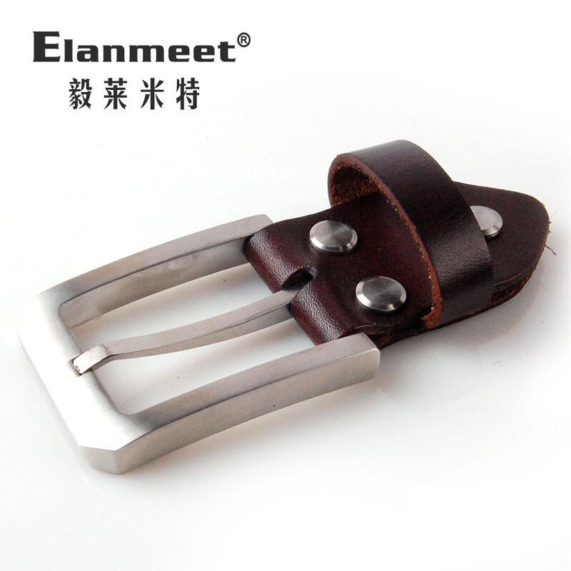 Elanmeet69 304不鏽鋼針扣扣頭男(nán)士皮帶頭腰帶頭配件内徑3.5cm G69菱角咖色3.5cm